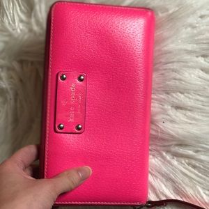 Kate spade pink leather long wallet